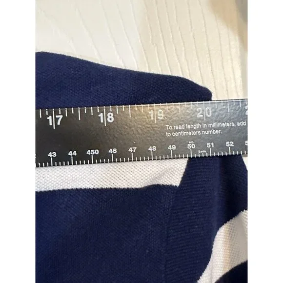 Chaps by Ralph Lauren Men’s Polo Golf 2 Button Shirt Size XL Navy White Stripe - Picture 7 of 10